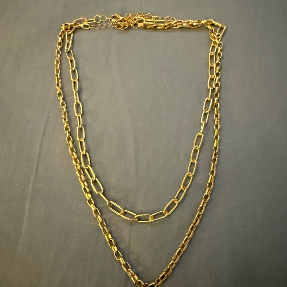 Brand New Gold Layered Chain Necklace
